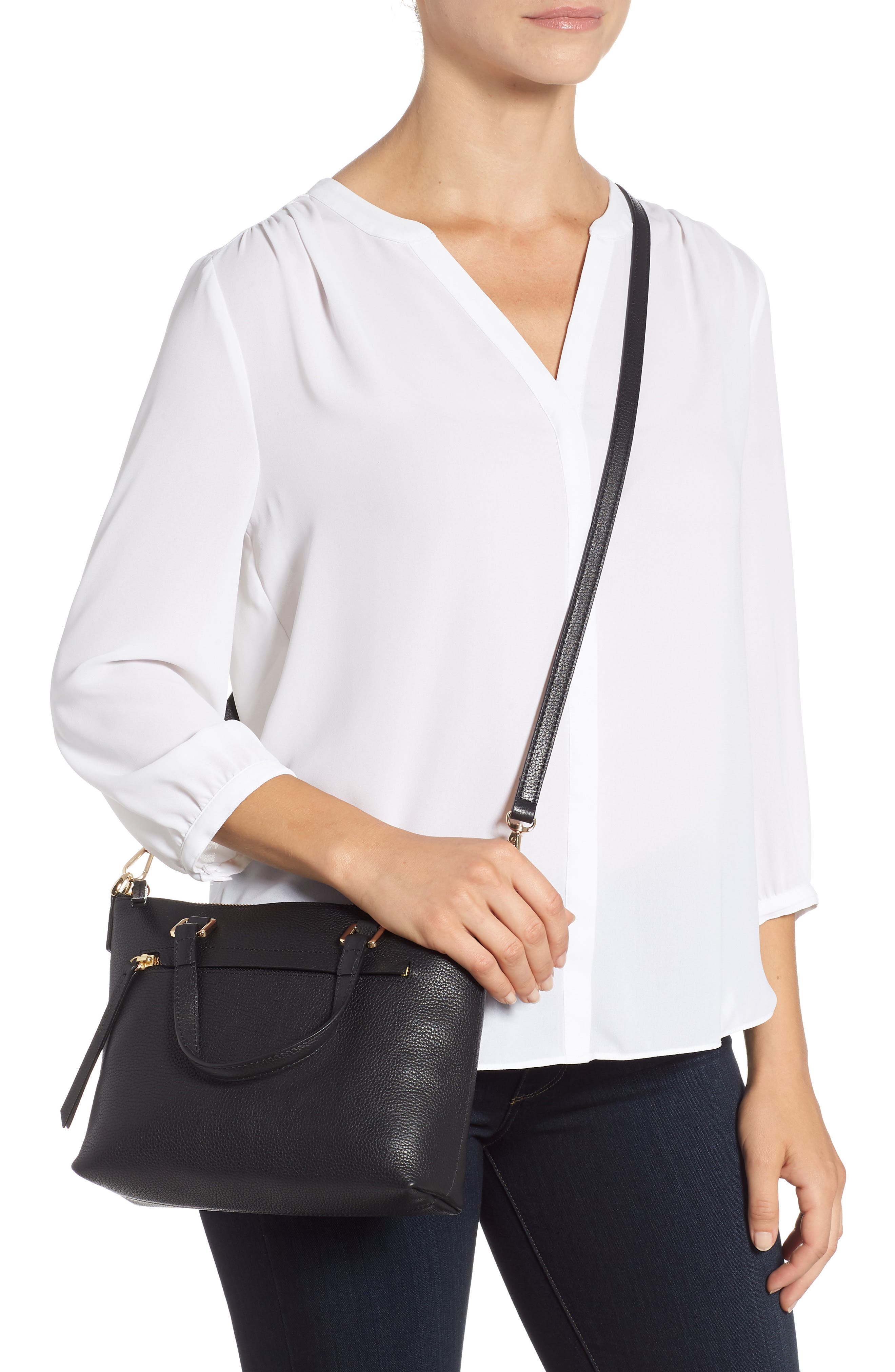 Nordstrom Lexa Leather Crossbody Bag, Alternate, color, 