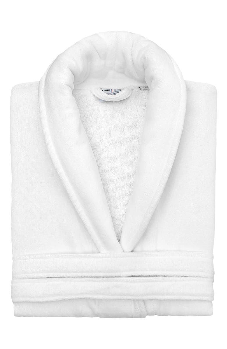 Linum Home Textiles Anovia Velour Cotton Robe, Alternate, color, White