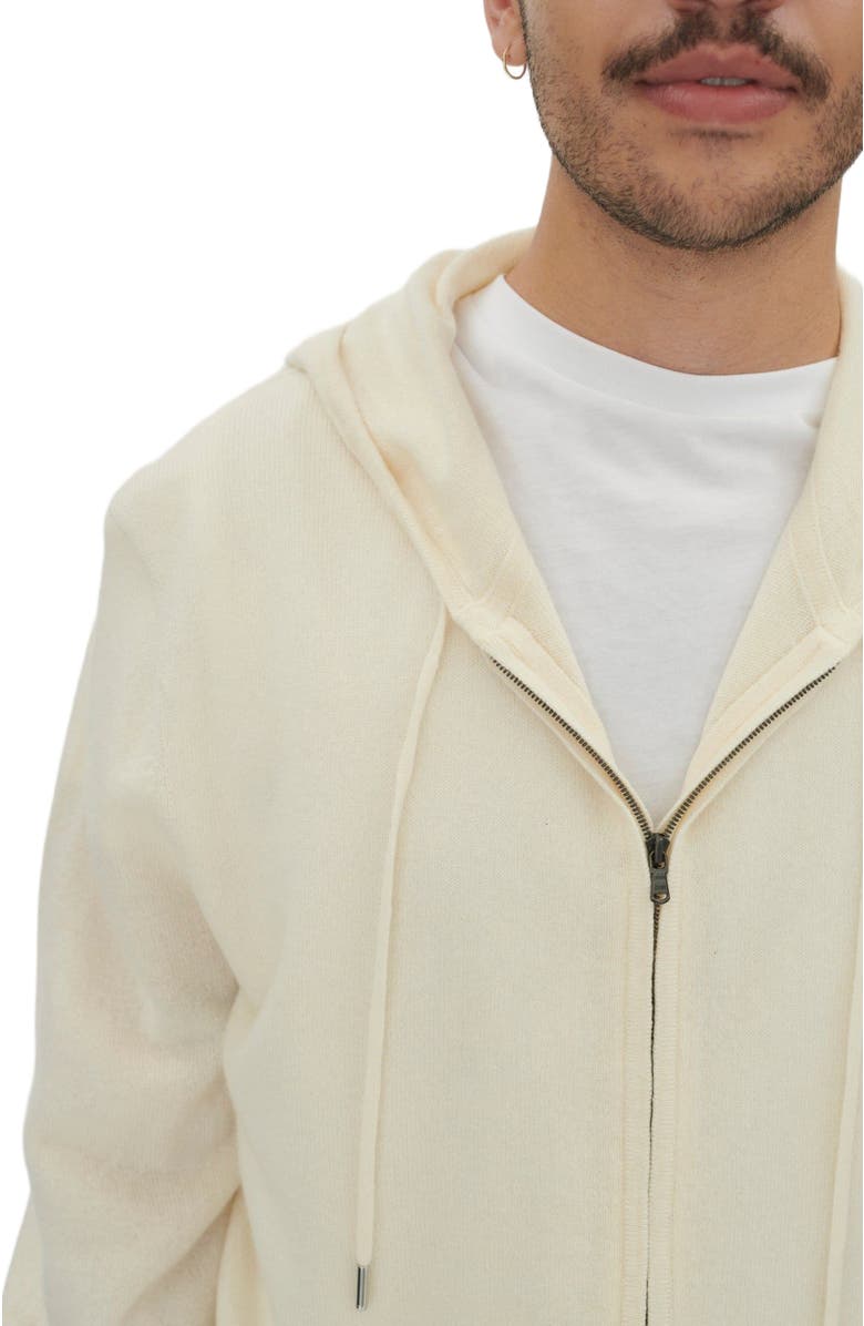 GOBI Mongolian Cashmere Cashmere Zip Hoodie, Alternate, color, Marshmallow