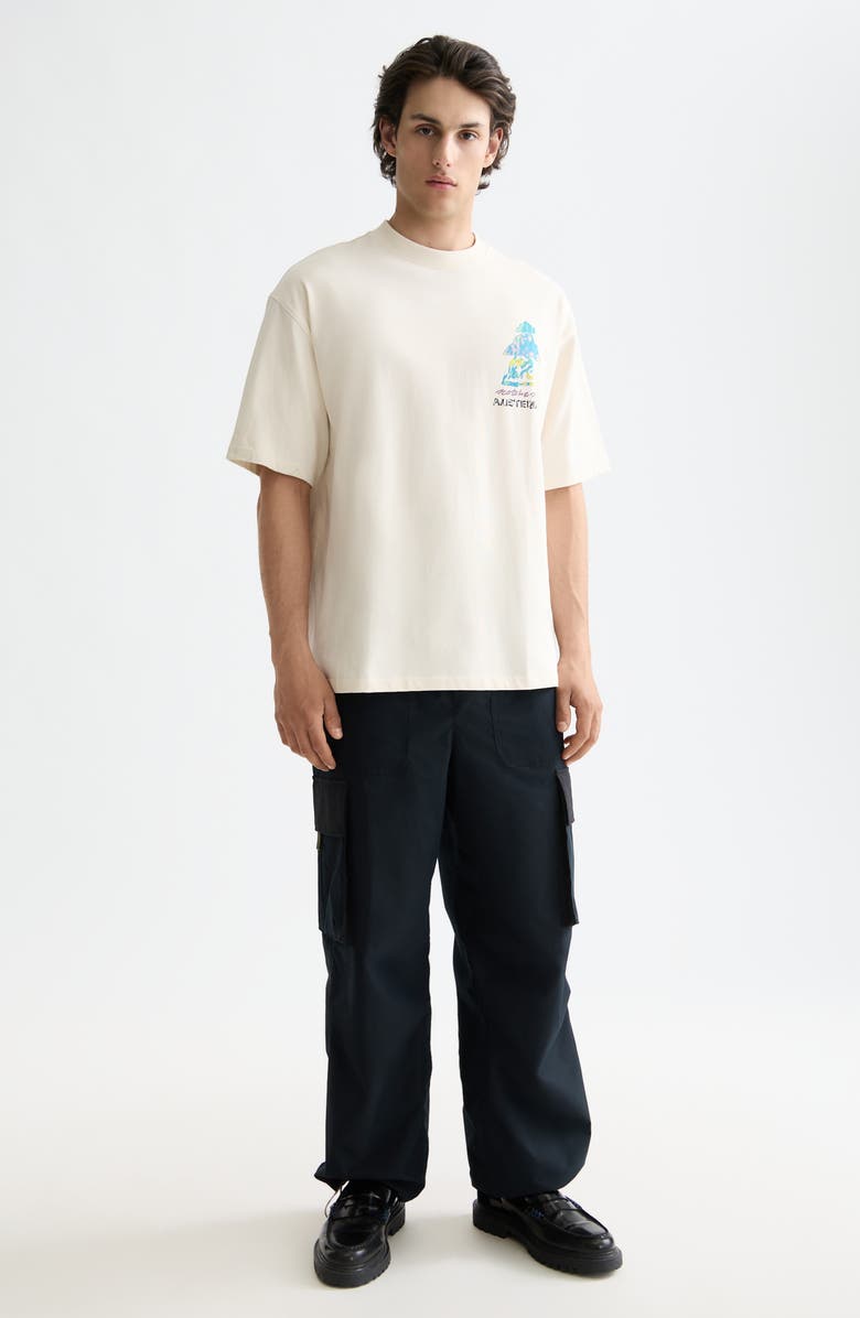 Scotch & Soda Oversize Graphic T-Shirt, Alternate, color, Eggnog