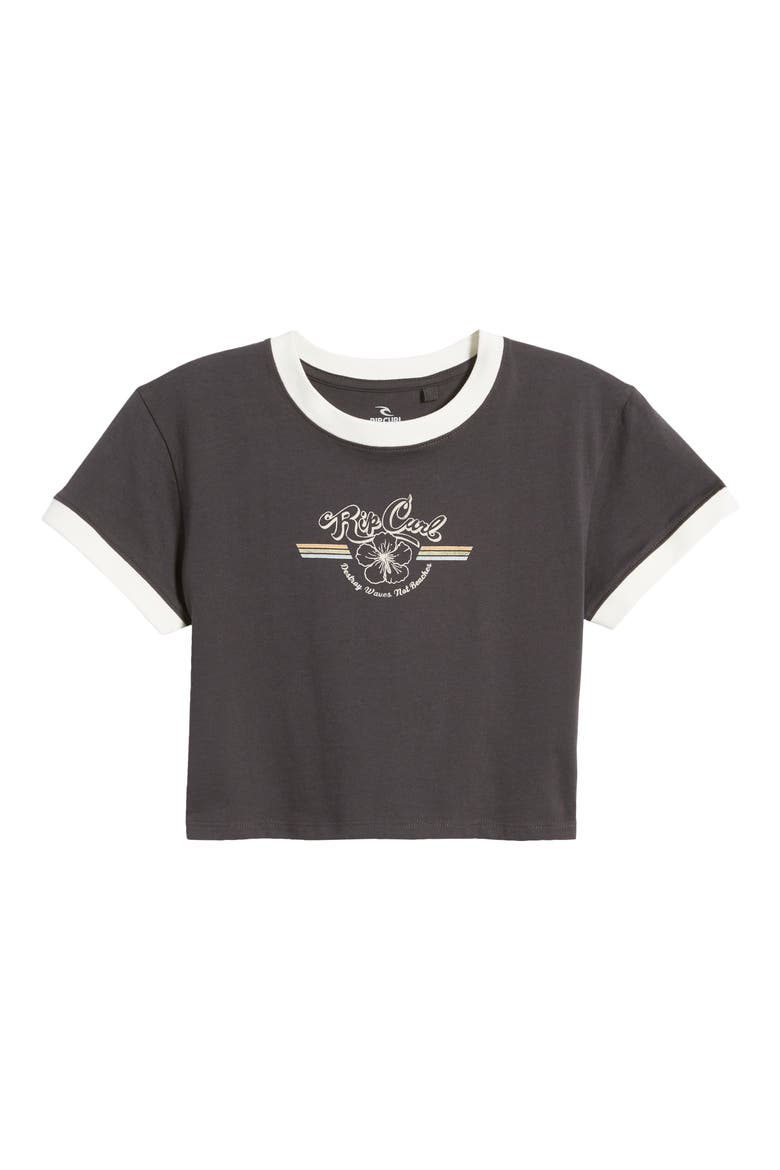 Archive Cotton Ringer Graphic Baby Tee, Alternate, color, WASHED BLACK