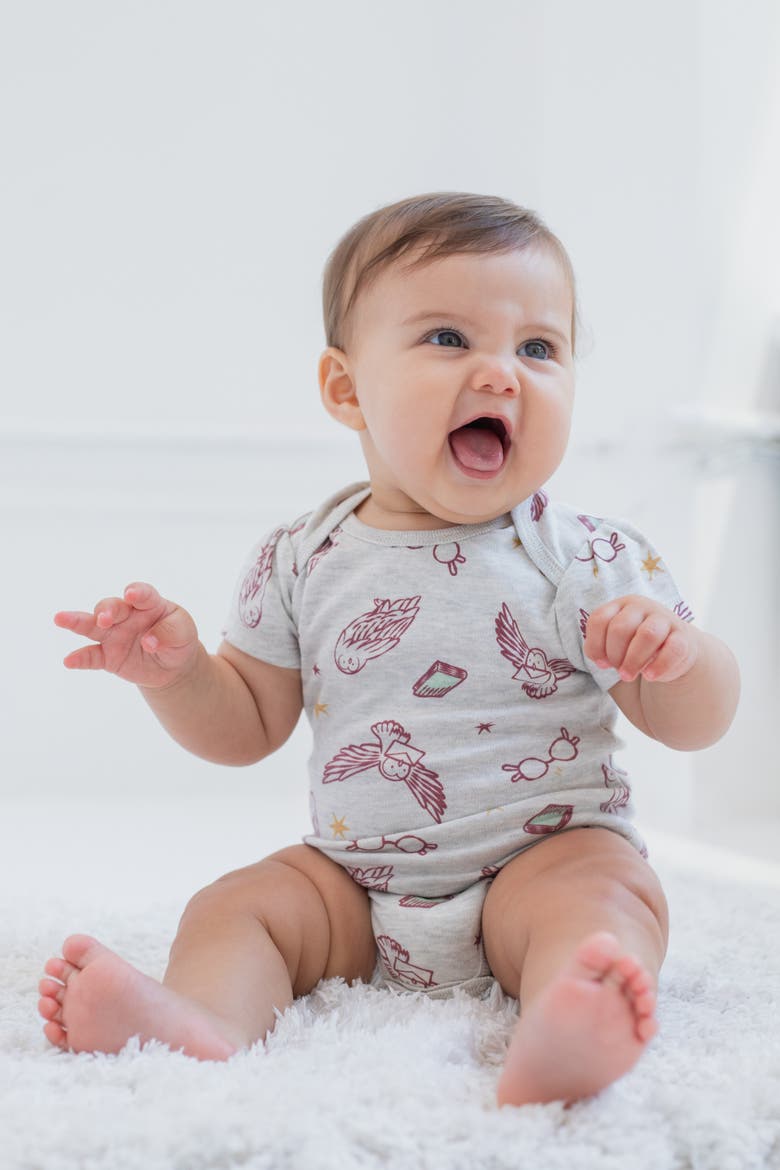 5-Pack Bodysuits, Alternate, color, Pink Grey Oatmeal