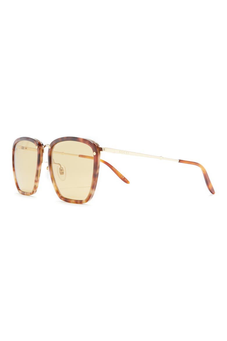 56mm Square Sunglasses, Alternate, color, HAVANA GOLD BROWN/ NIC