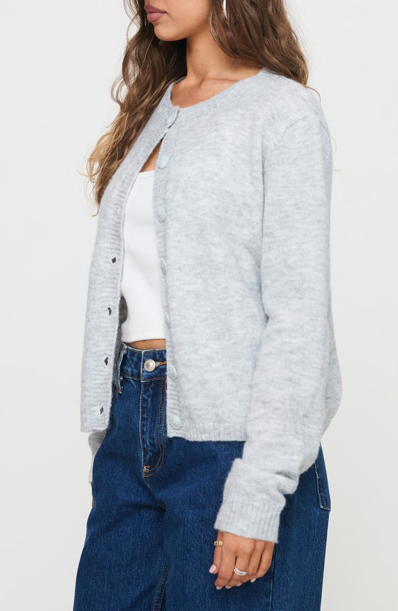 Princess Polly Denmark Crewneck Cardigan, Alternate, color, Grey