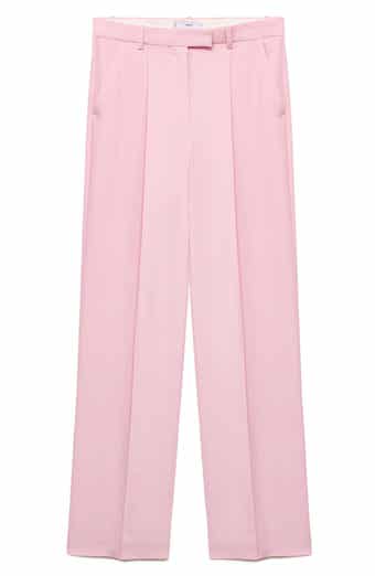 MANGO Pleat Front Wide Leg Pants