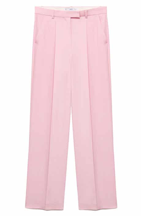MANGO Pleat Front Wide Leg Pants