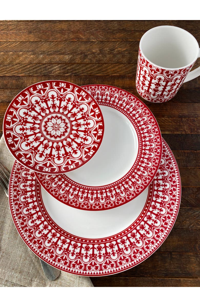 Caskata Casablanca Crimson Small Plates  - Porcelain - Set 4, Alternate, color, Red