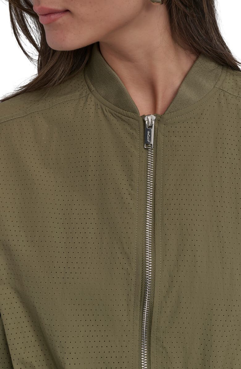 DKNY Perforated Longline Jacket, Alternate, color, 