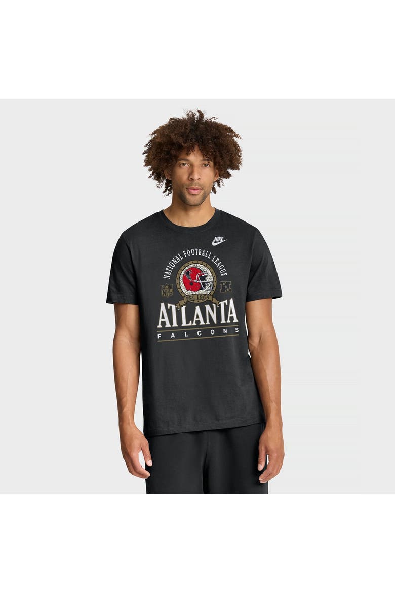 Men's Nike Black Atlanta Falcons Rewind Team Spirit Essential Cotton T-Shirt, Main, color, Black