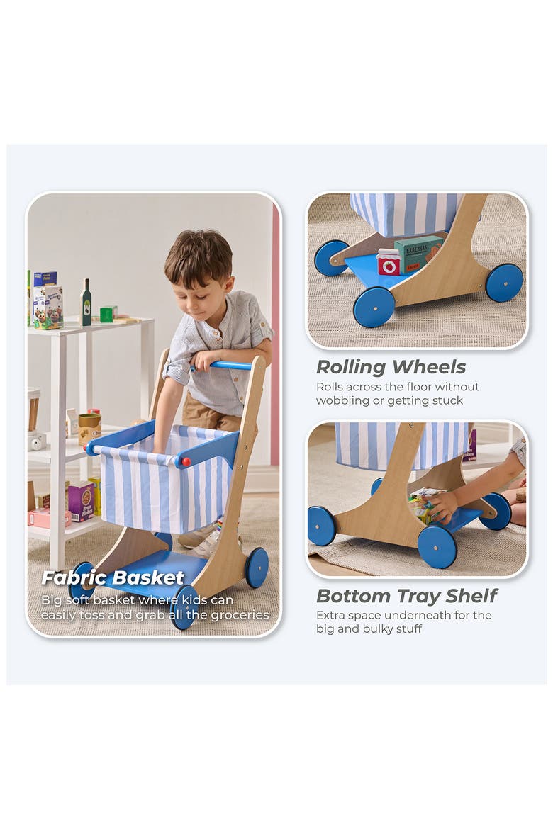 Little Helper Mr. Fresh Grocery Cart Playset, Alternate, color, BLUE