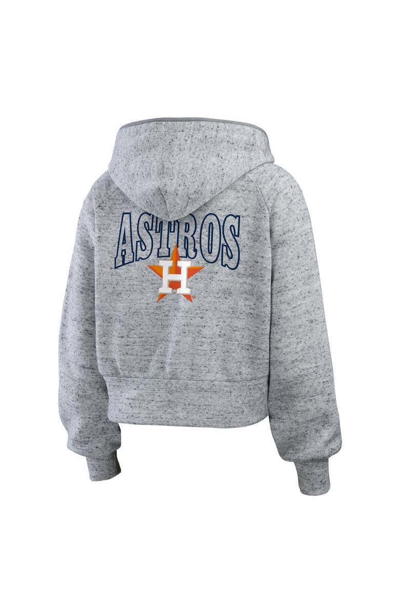 WEAR by Erin Andrews Women's WEAR by Erin Andrews Heather Gray Houston Astros Speckled Fleece Cropped Full-Zip Hoodie, Alternate, color, Heather Gray