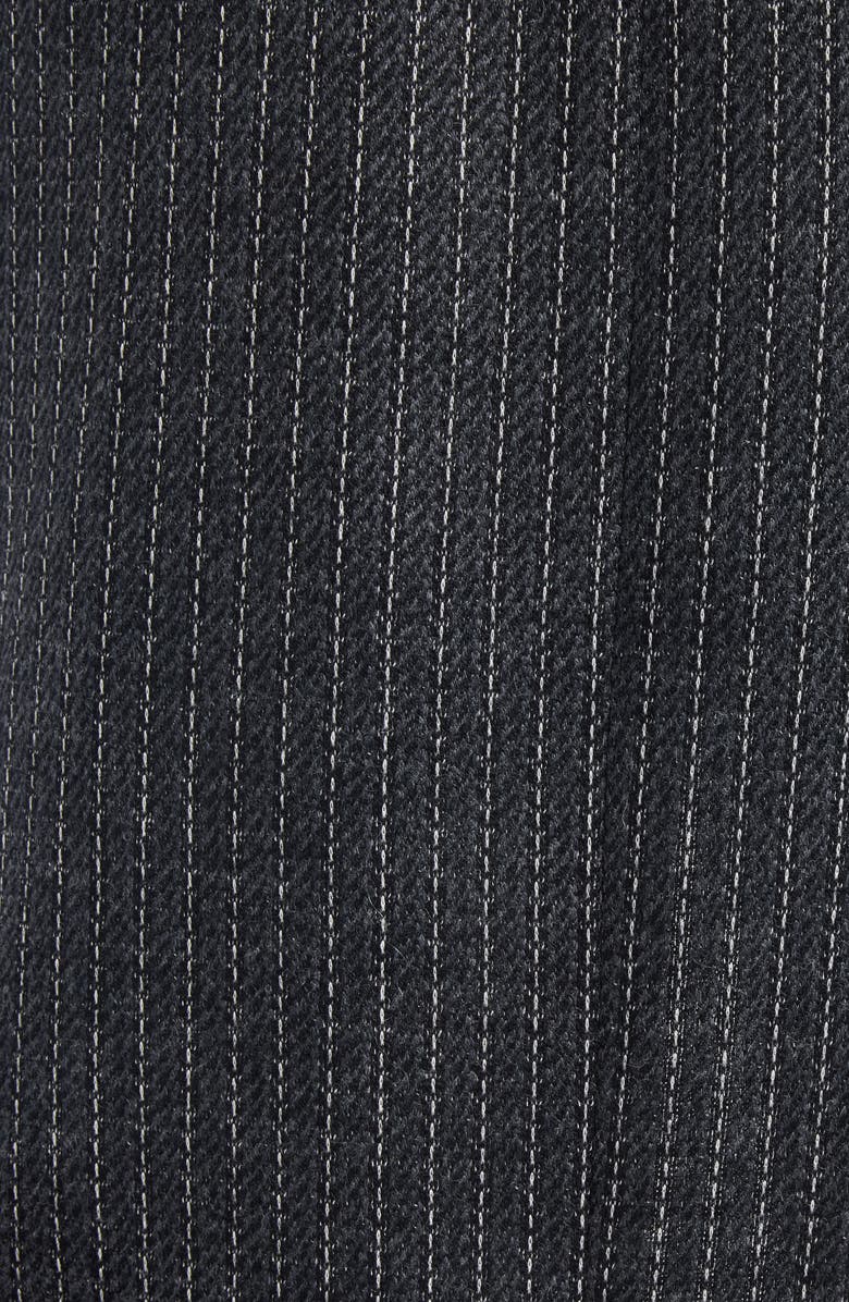 Isabel Marant Reilly Pinstripe Wool Blend Faux Wrap Skirt, Alternate, color, Anthracite