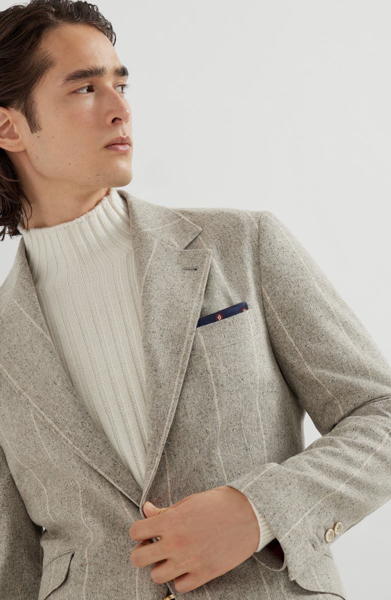 Brunello Cucinelli Deconstructed Cavallo blazer, Alternate, color, Salt