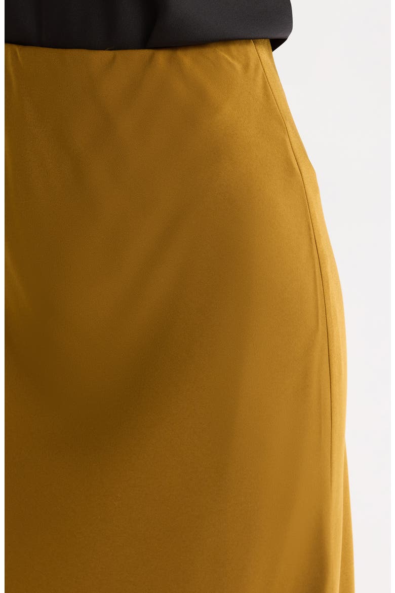 Vienna Lace Trim Satin Skirt, Alternate, color, GOLD
