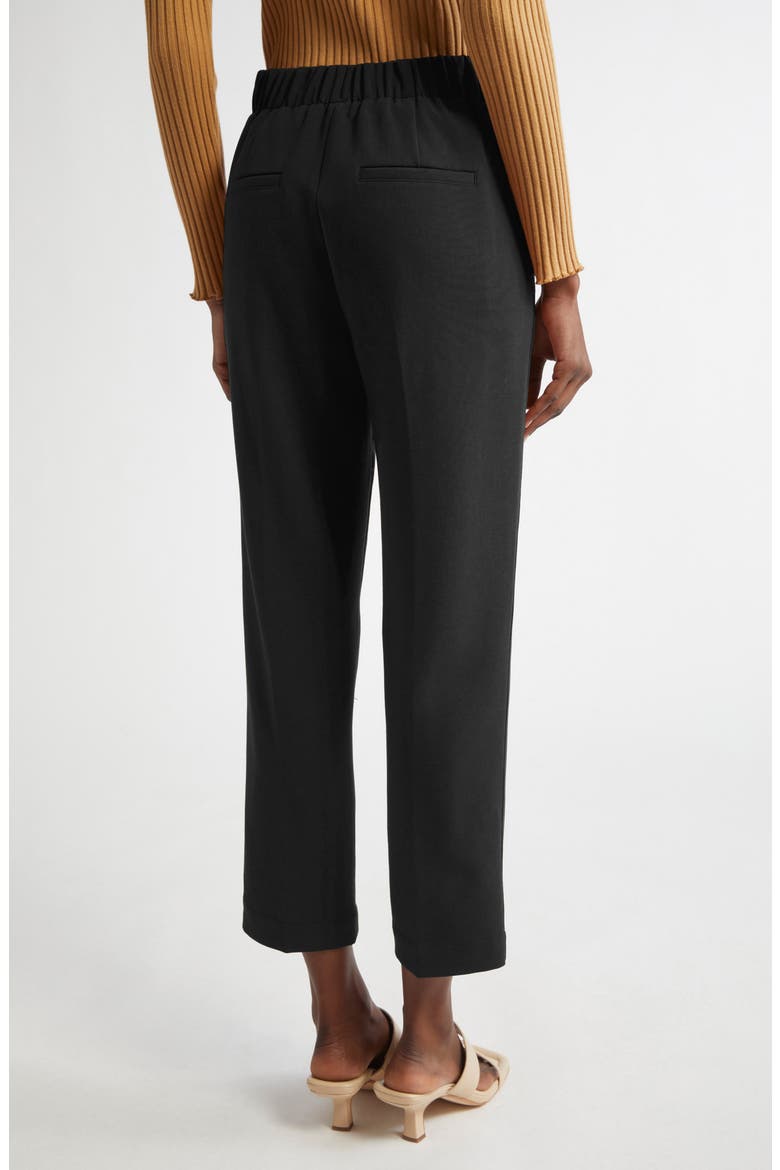 Pleated Pull-On Tapered Leg Pants, Alternate, color, BLACK