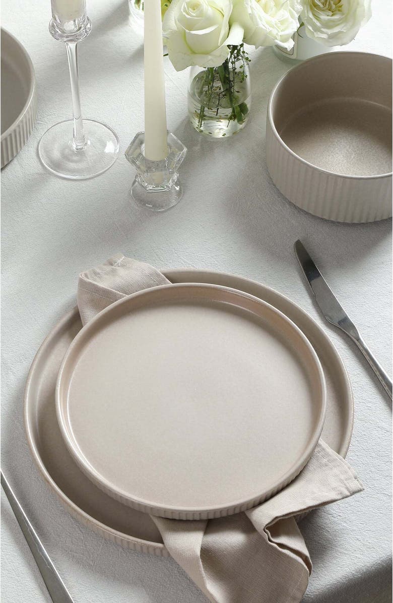 Stone Lain Haven Stoneware 4-Piece Salad Plate Set, Alternate, color, Beige