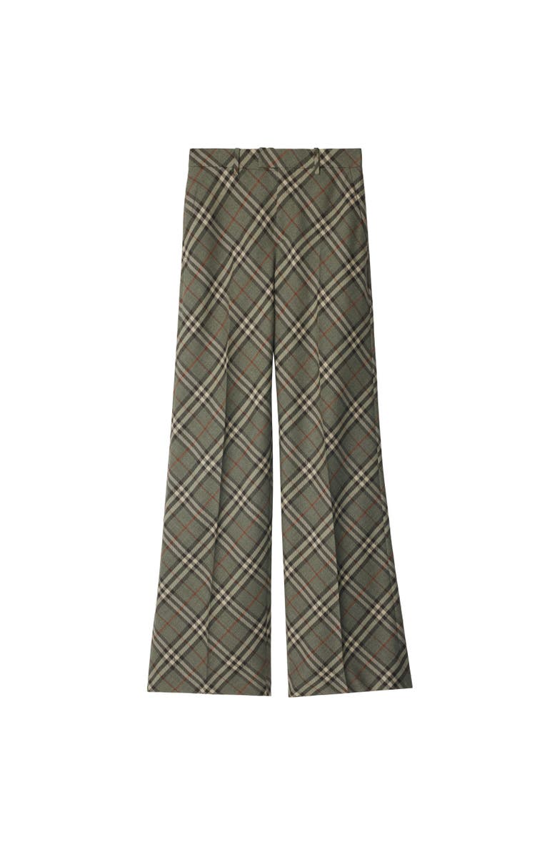 Burberry Check Wool Tailored Trousers, Alternate, color, Crater
