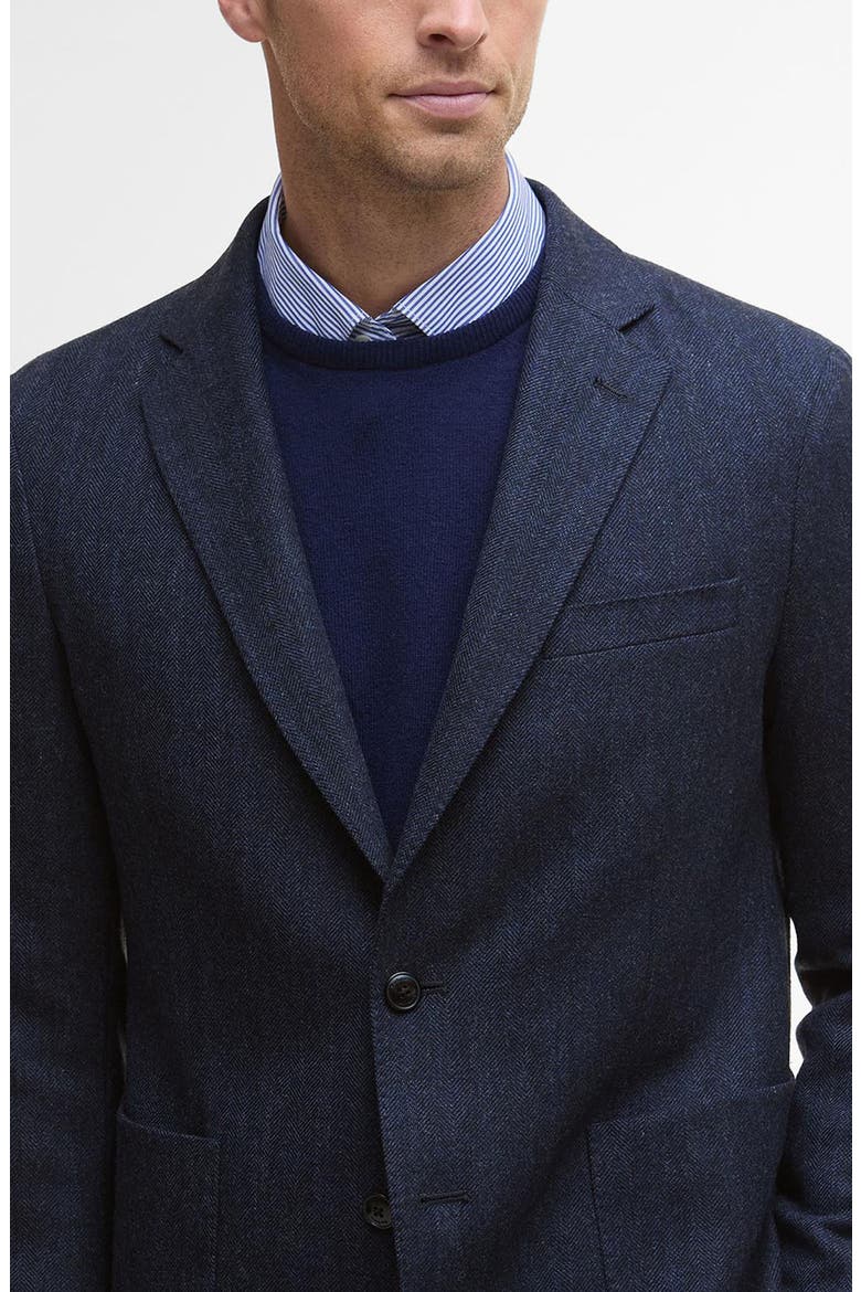 Sutherland Wool Blend Herringbone Flannel Sport Coat, Alternate, color, NAVY