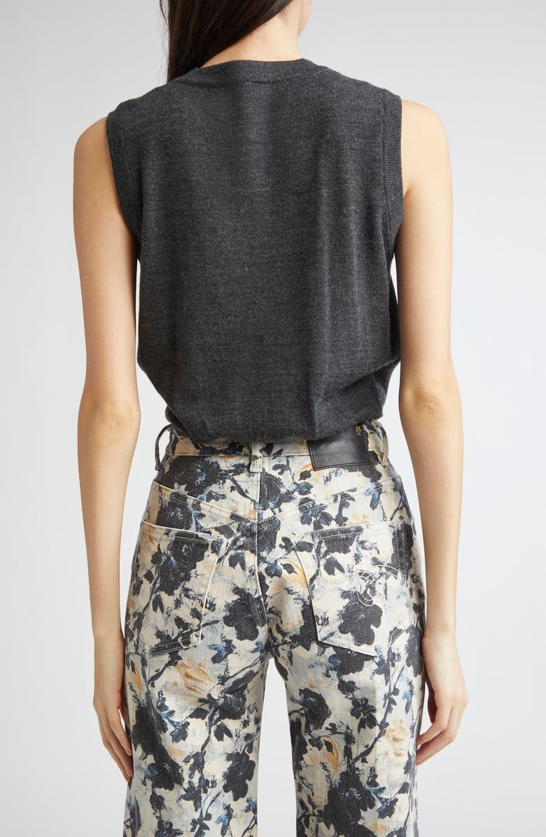 R13 Balloon Bubble Hem Merino Wool Sweater Vest, Alternate, color, Charcoal