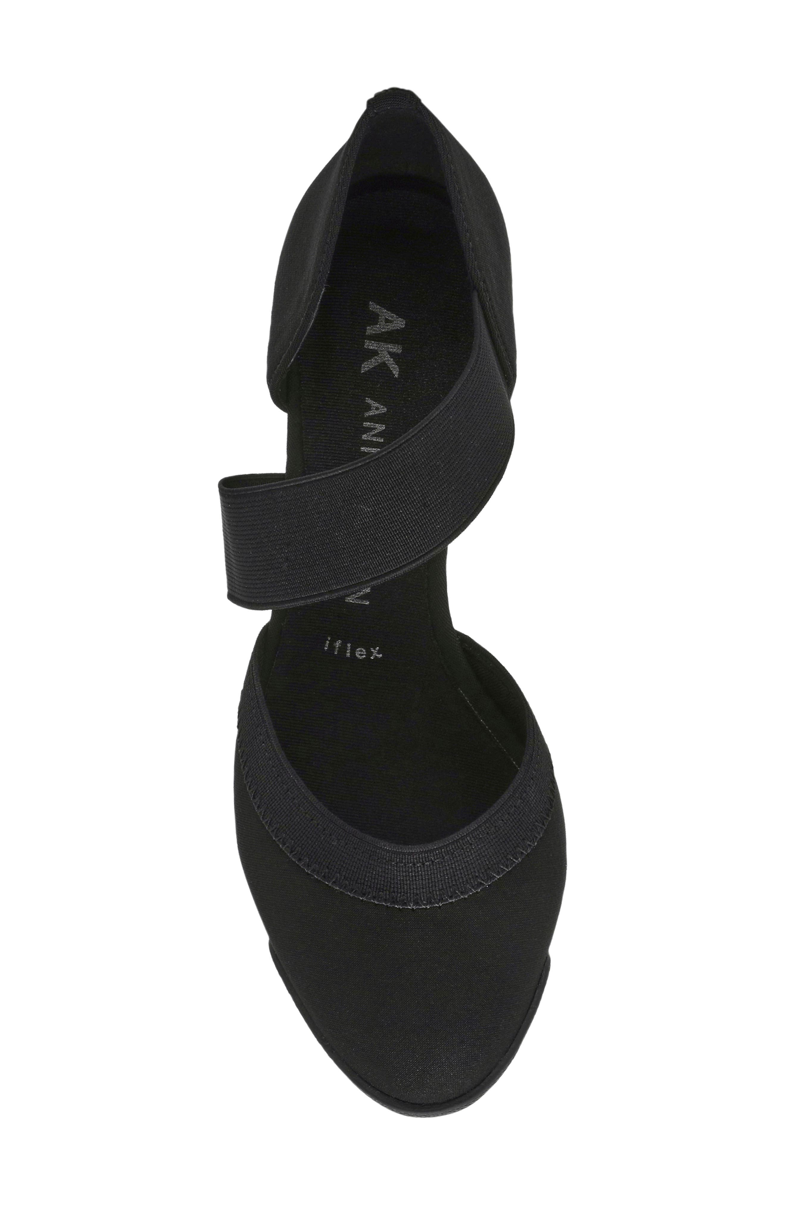 Anne Klein Tiffy Wedge Heel Pump, Alternate, color, Black Stretch
