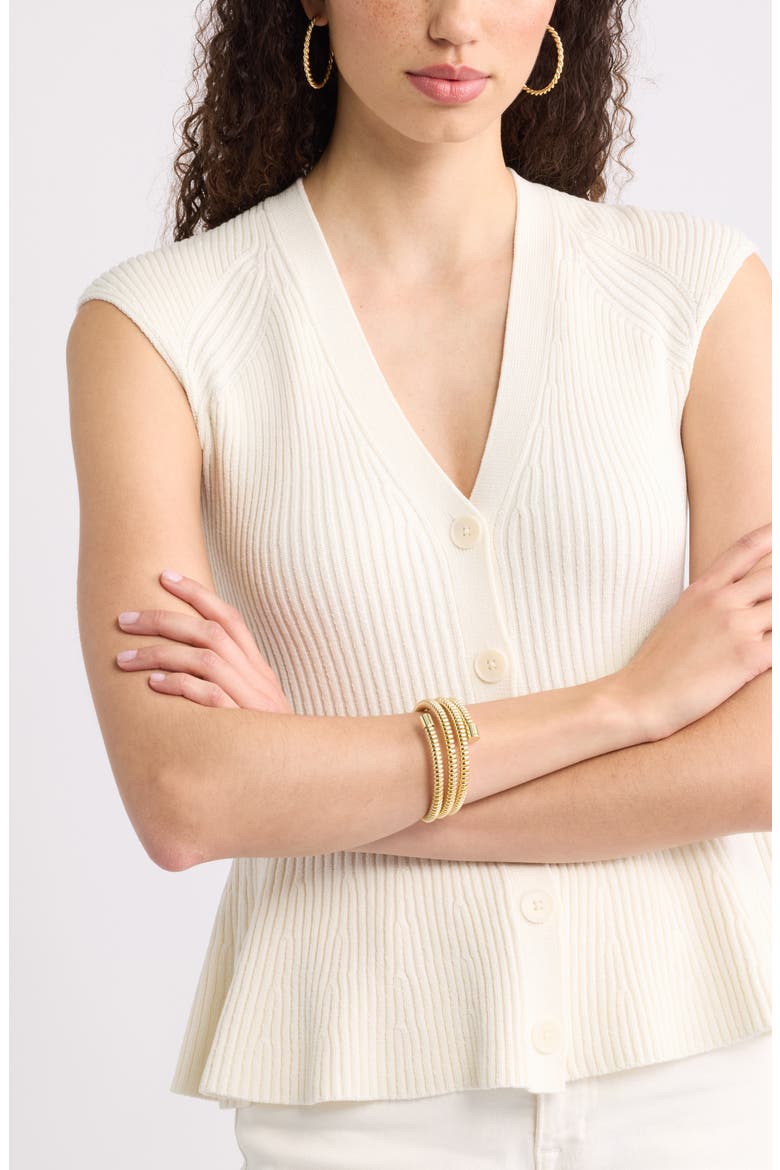 Coil Wrap Omega Bracelet, Alternate, color, GOLD