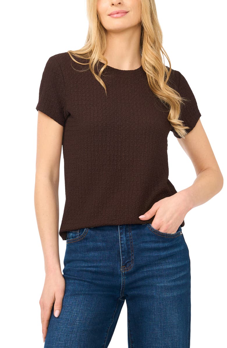 Halogen<sup>®</sup> Pucker Crewneck T-Shirt, Main, color, Mole