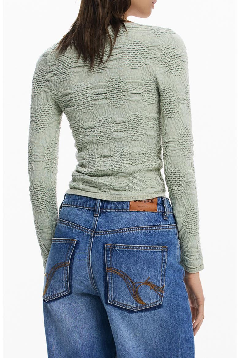 Textured Scoop Neck Top, Alternate, color, WATER GREEN