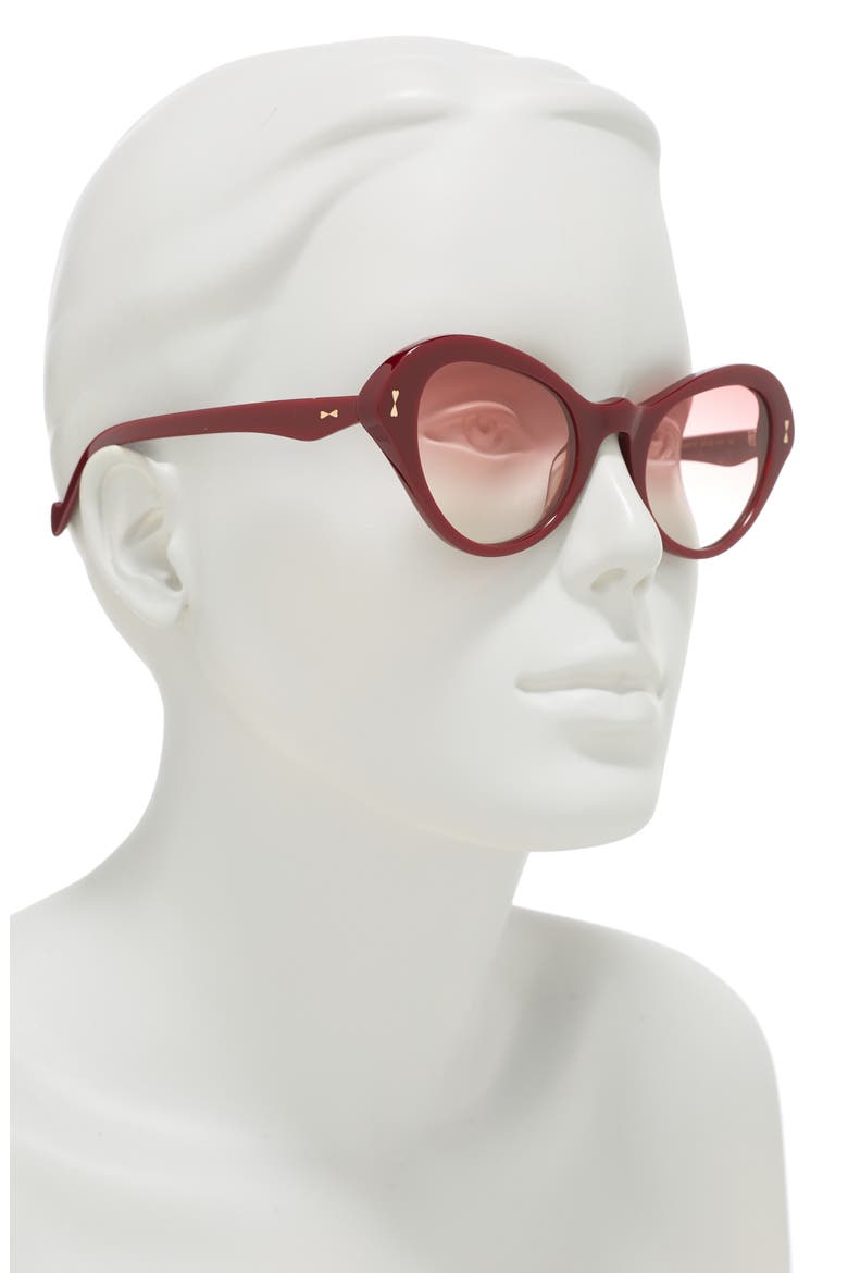 49mm Cat Eye Sunglasses, Alternate, color, BURGUNDY / BURGUNDY GRAD