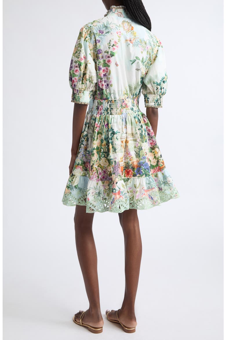 Shirred Organic Cotton Minidress, Alternate, color, ART FOR THE EMPRESS