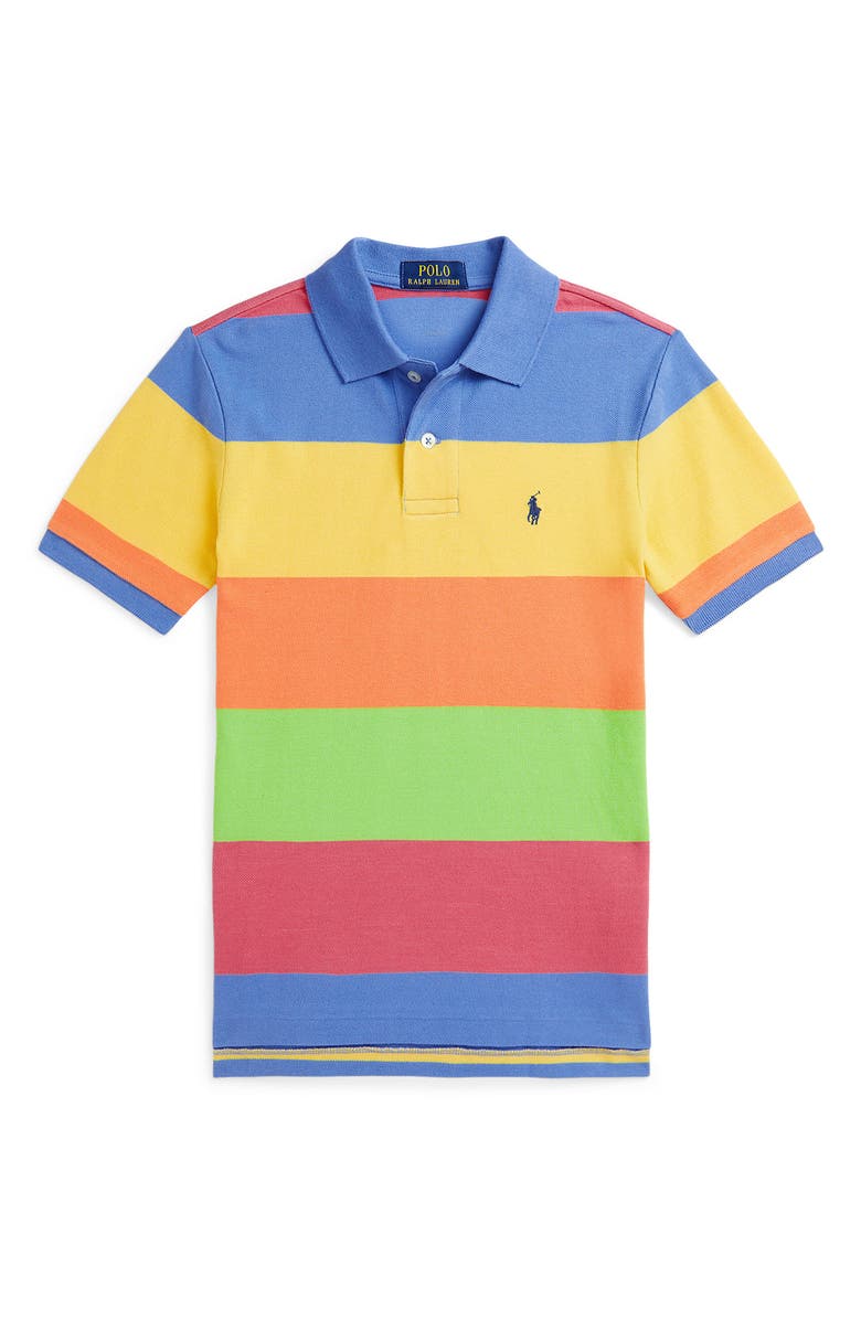 Ralph Lauren Kids' Stripe Cotton Piqué Polo, Main, color, 