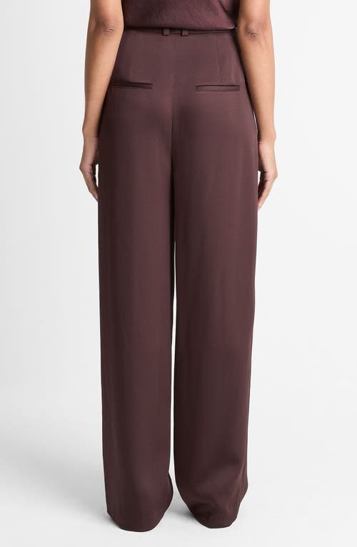 Vince Wide Leg Pleated Pants In Purple