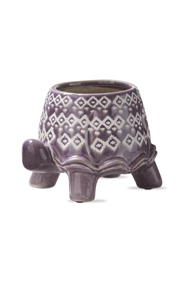 tag Purple Turtle Planter Terracotta Garden Pot for Summer Decor, Main, color, Purple