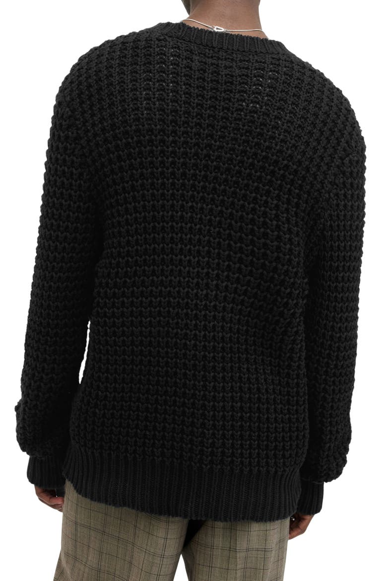 Illund Texture Stitch Sweater, Alternate, color, BLACK