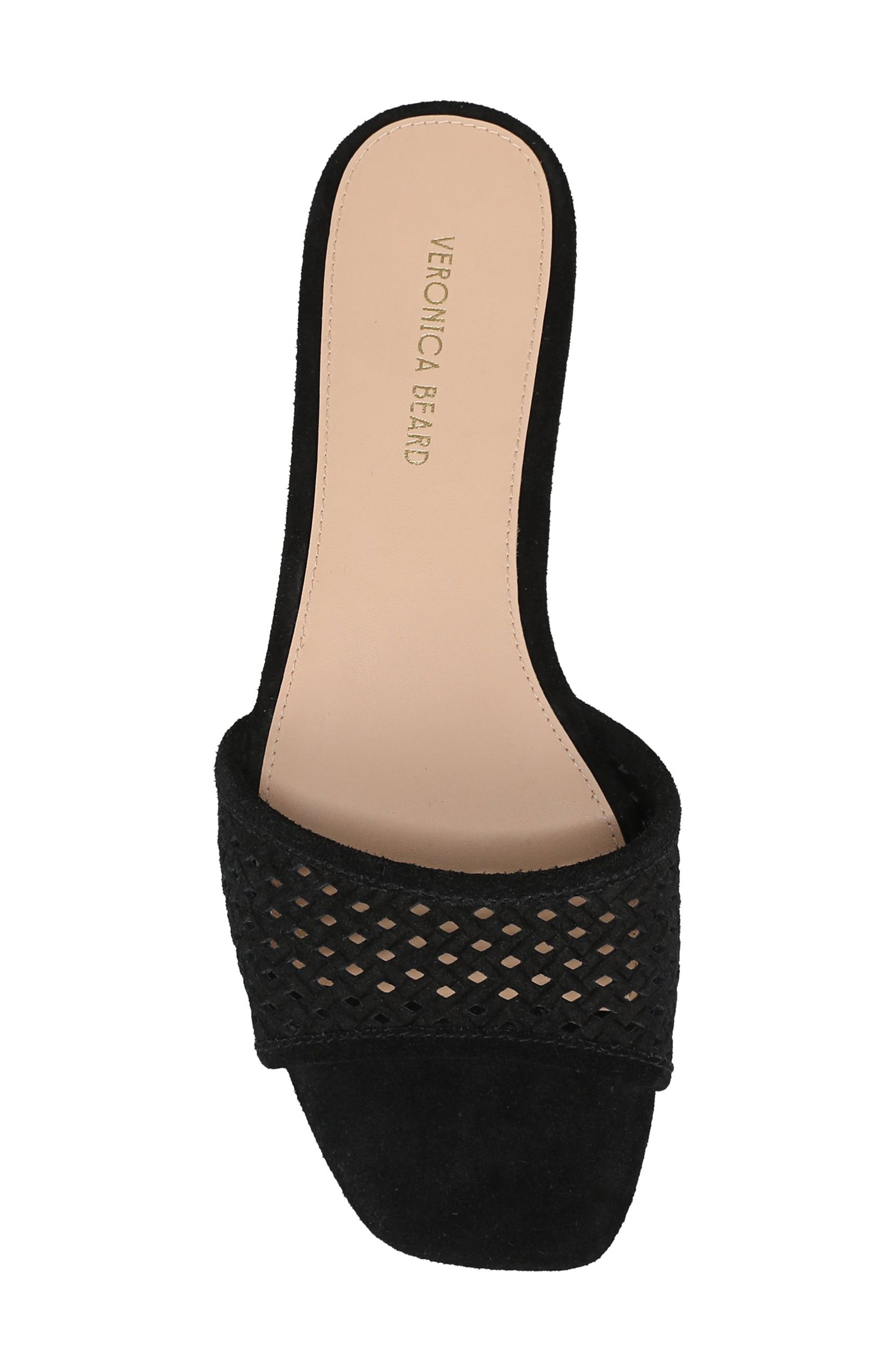 Myla Perforated Slide Sandal, Alternate, color, BLACK