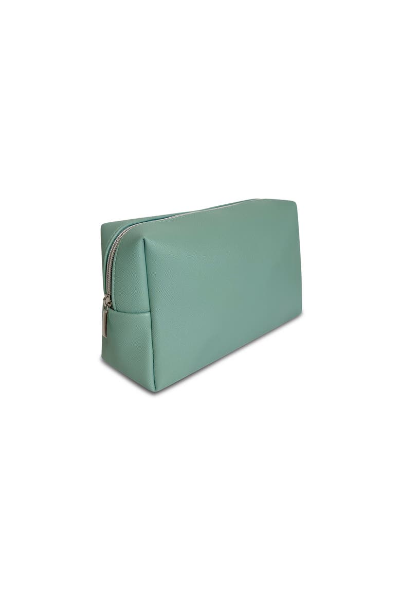 The Mira Mint Textured Cosmetic Bag, Alternate, color, Mint Green