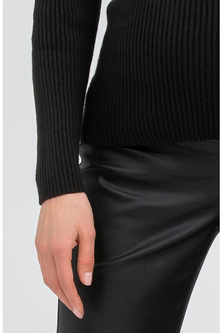 Aurora Turtleneck Rib Maternity Sweater, Alternate, color, BLACK