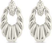 Sterling Forever Enid Textured Doorknocker Drop Earrings