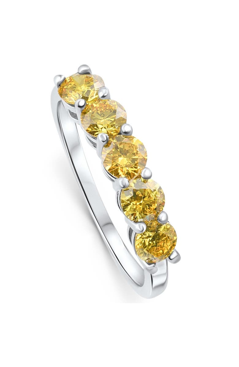 Bliss Diamond 1Ct Fancy Diamond Five Stone Wedding Ring 14k Gold Lab Grown, Alternate, color,