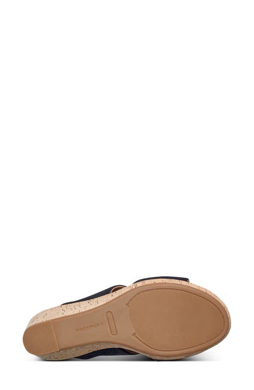 Rockport Briah Ii Slide Womens Wedge Open Toe Wedge Sandals In Black