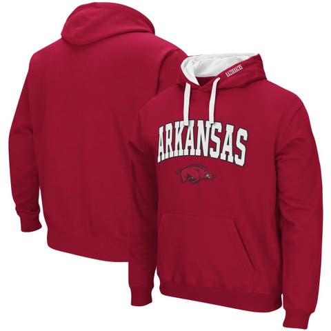 Men's Colosseum Cardinal Arkansas Razorbacks Big & Tall Arch & Logo 2.0 Pullover Hoodie