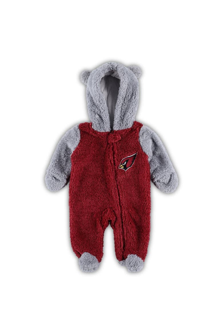 Newborn & Infant Cardinal Arizona Cardinals Game Nap Teddy Fleece Bunting Full-Zip Sleeper, Alternate, color, Cardinal