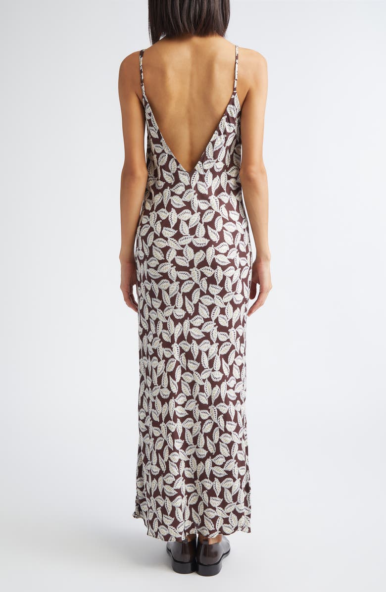 Bode Paper Birch Print Slipdress, Alternate, color, Brown White