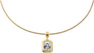 BY ADINA EDEN Colored CZ Emerald Bezel Pendant Omega Chain Necklace