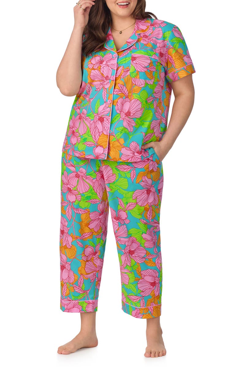 BedHead Pajamas x Trina Turk Print Crop Organic Cotton Pajamas, Alternate, color, 