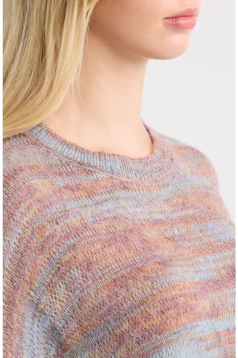 Melange Crop Sweater, Alternate, color, BLUE