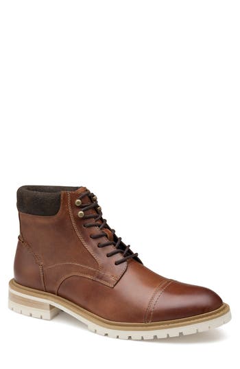 Johnston & Murphy Chadwick Cap Toe Boot In Cognac