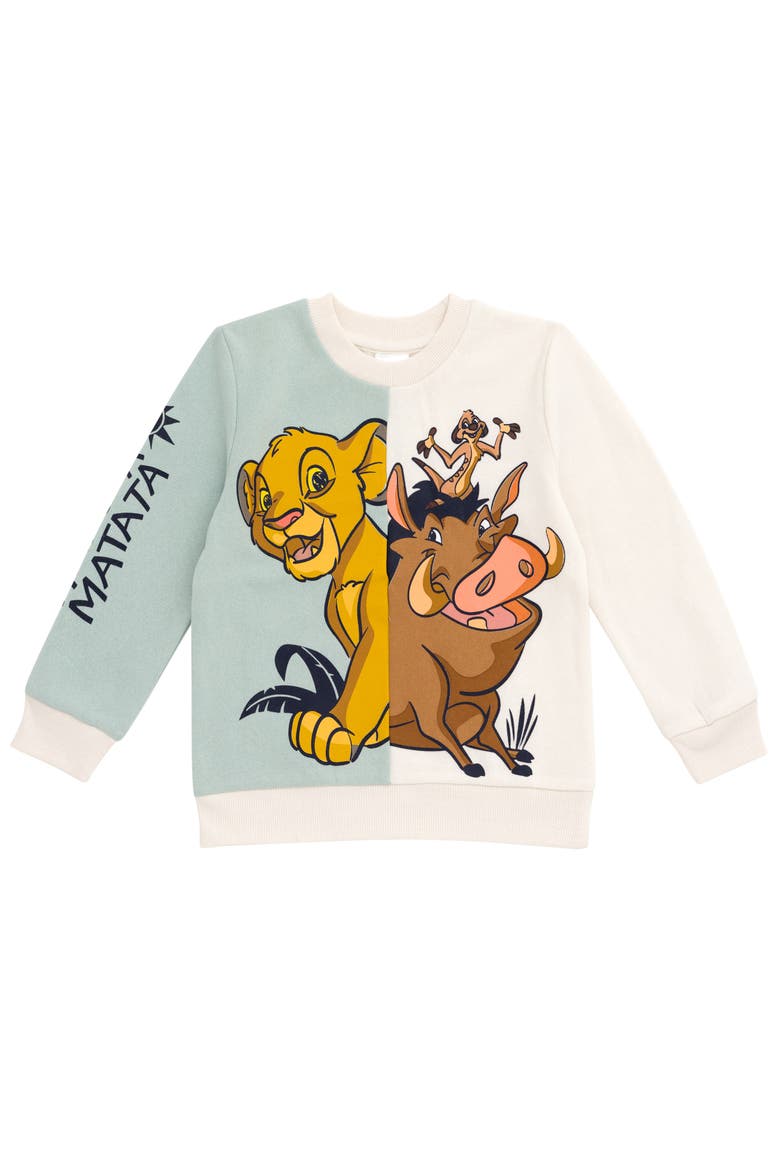 Lion King Fleece Sweatshirt, Main, color, Simba Pumbaa Green