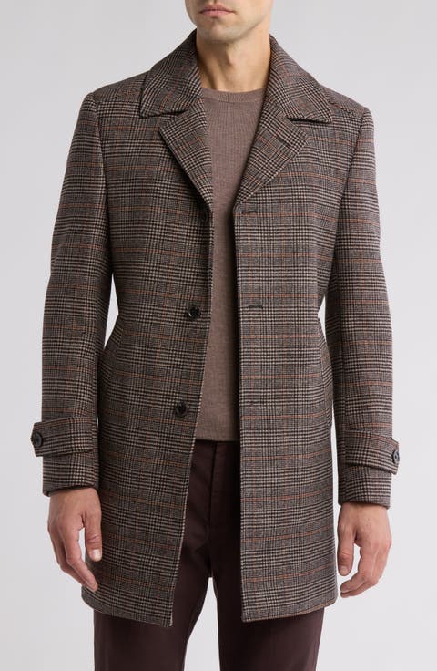 Plaid Wool Blend Overcoat (Short, Regular, Long & Big)