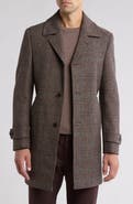 English Laundry Plaid Wool Blend Overcoat