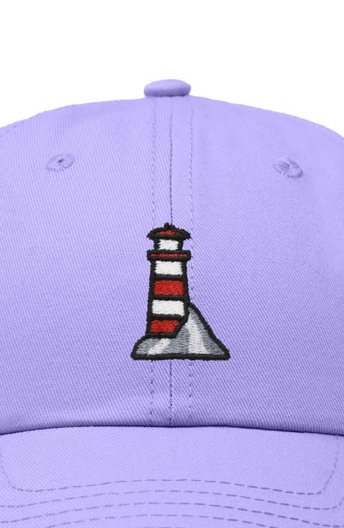 Dalix Lighthouse Embroidered Dad Hat In Lavender
